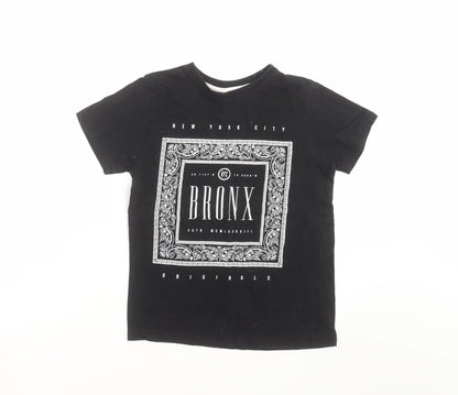 Primark Boys Black   Basic T-Shirt Size 7-8 Years  - Bronx New York