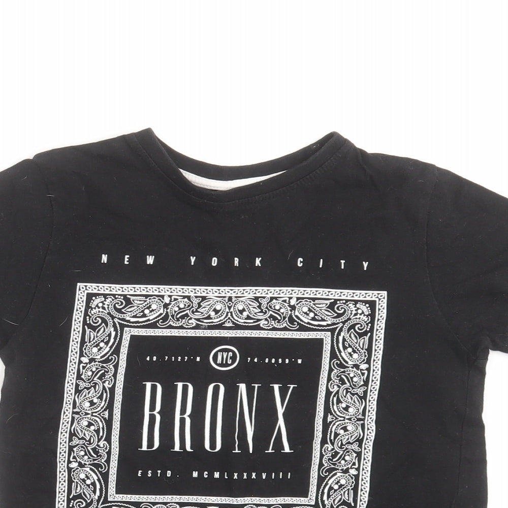 Primark Boys Black   Basic T-Shirt Size 7-8 Years  - Bronx New York