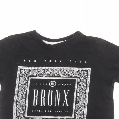 Primark Boys Black   Basic T-Shirt Size 7-8 Years  - Bronx New York