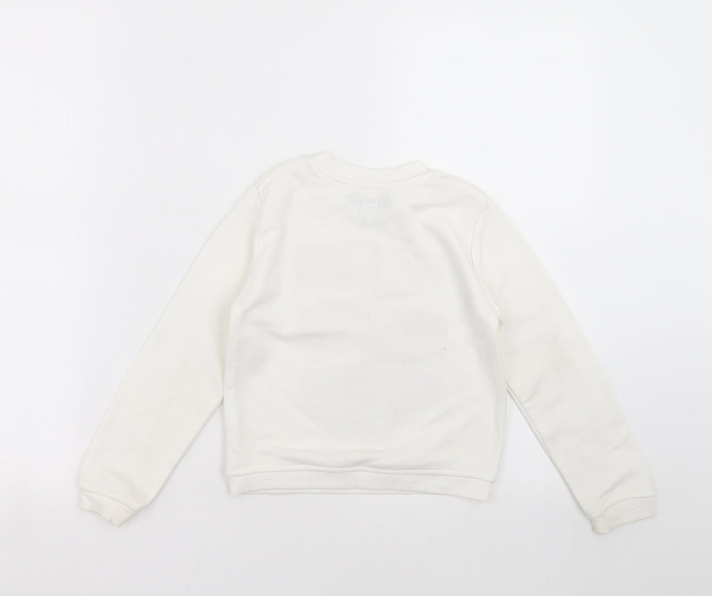 Primark Girls Ivory   Pullover Sweatshirt Size 6-7 Years  - love laugh sparkle