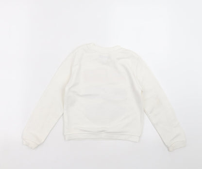 Primark Girls Ivory   Pullover Sweatshirt Size 6-7 Years  - love laugh sparkle