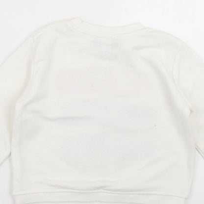 Primark Girls Ivory   Pullover Sweatshirt Size 6-7 Years  - love laugh sparkle