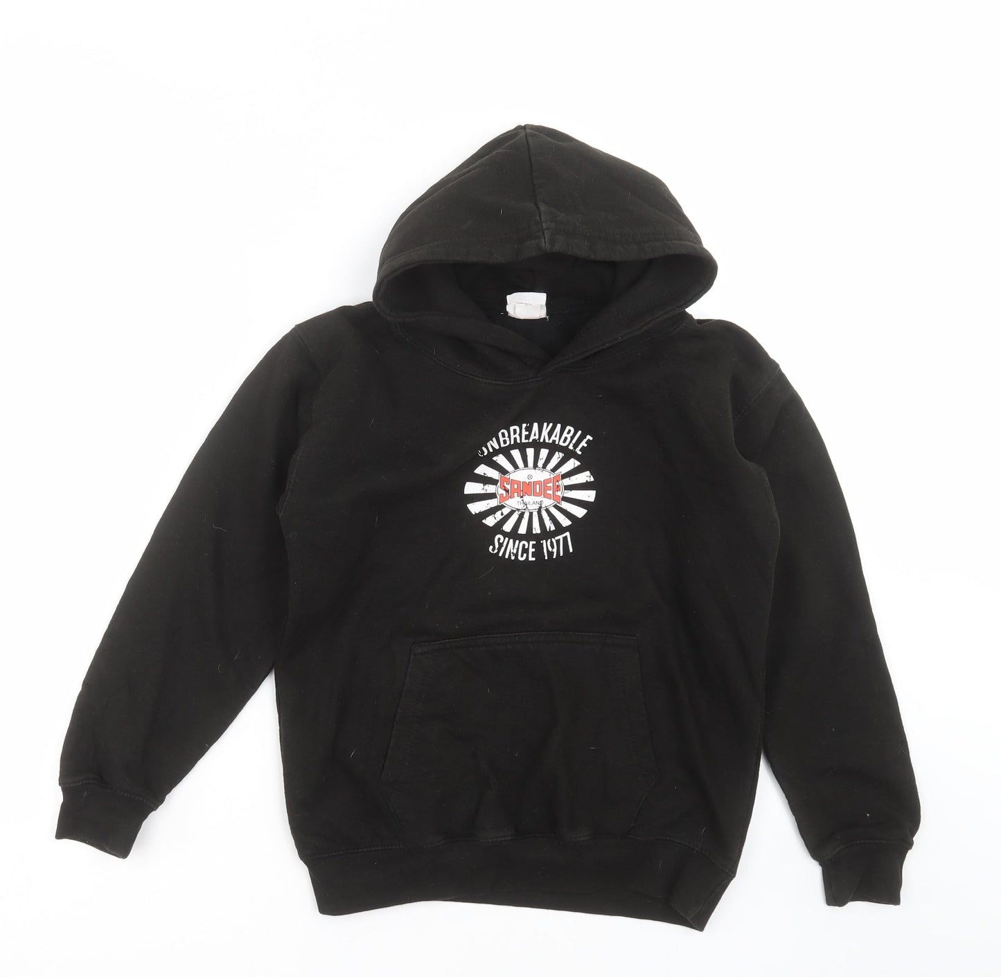 Awdis Boys Black   Pullover Hoodie Size 9-10 Years