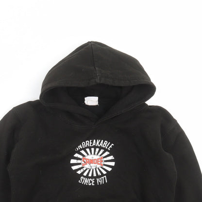 Awdis Boys Black   Pullover Hoodie Size 9-10 Years