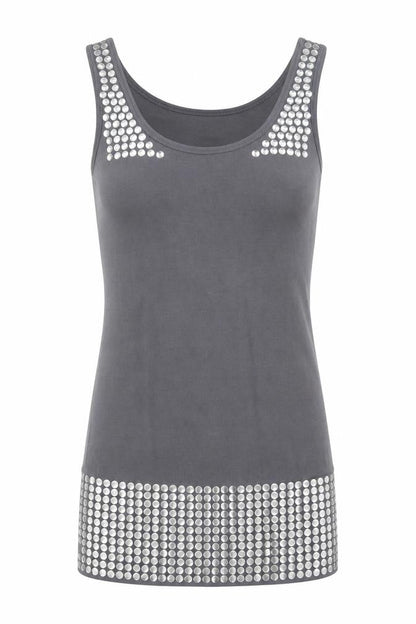 Womens UK Size S RAVI FAMOUS Grey Basic Tank