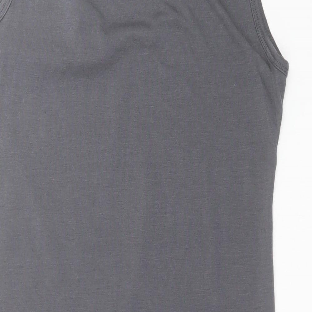 Womens UK Size S RAVI FAMOUS Grey Basic Tank