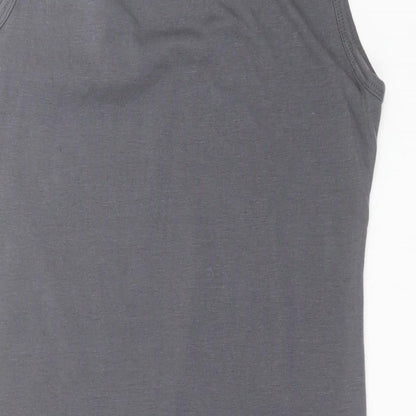 Womens UK Size S RAVI FAMOUS Grey Basic Tank