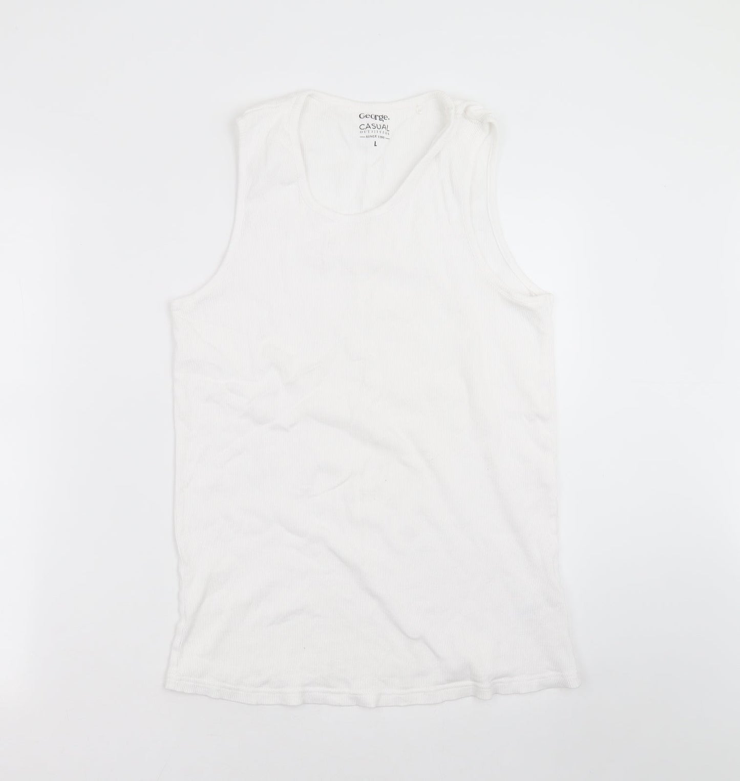 George Mens White    T-Shirt Size L