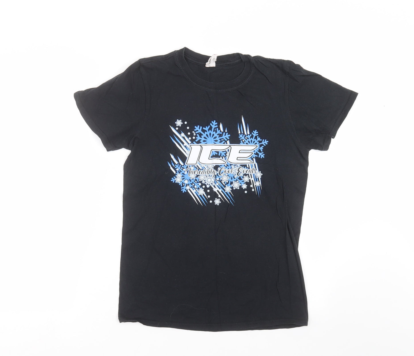 Mens UK Size S Gildan Black  T-Shirt