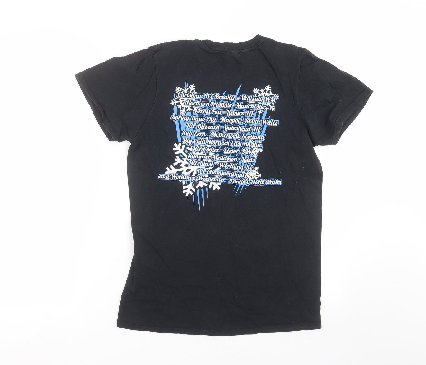 Mens UK Size S Gildan Black  T-Shirt