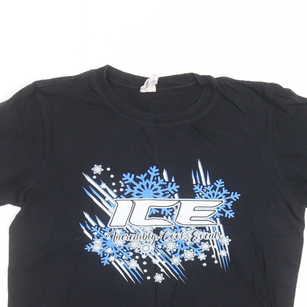 Mens UK Size S Gildan Black  T-Shirt