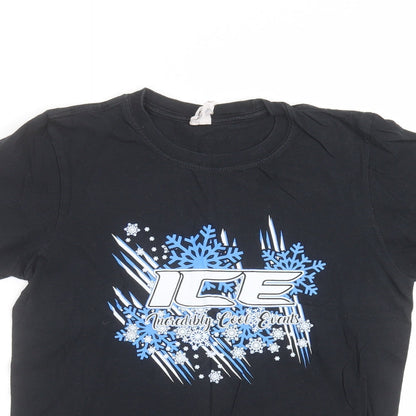 Mens UK Size S Gildan Black  T-Shirt