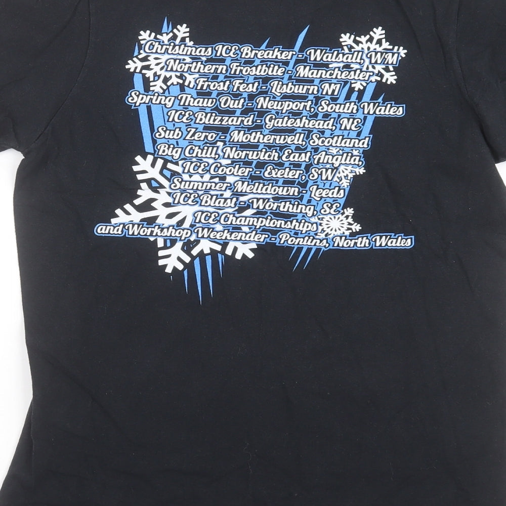 Mens UK Size S Gildan Black  T-Shirt