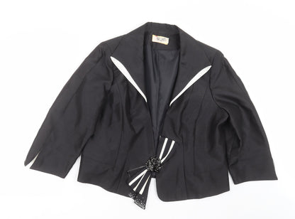 Additional front view of browns & co women’s black jacket suit jacket, size UK 22