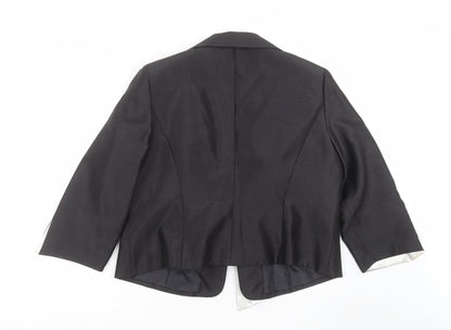 Back view of browns & co women’s black jacket suit jacket, size UK 22