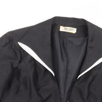 Close-up detail of browns & co women’s black jacket suit jacket, size UK 22