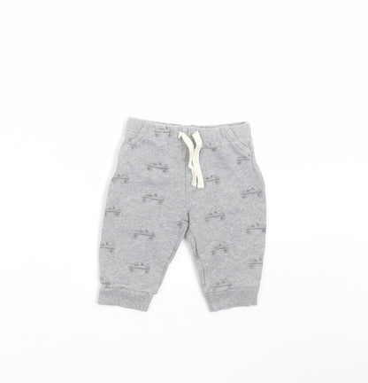 John Lewis Boys Grey   Jogger Trousers Size 0-3 Months  - car print