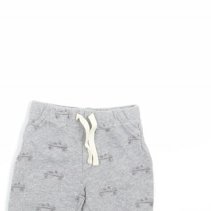John Lewis Boys Grey   Jogger Trousers Size 0-3 Months  - car print
