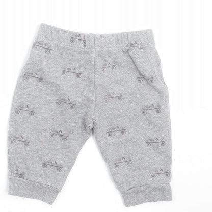 John Lewis Boys Grey   Jogger Trousers Size 0-3 Months  - car print