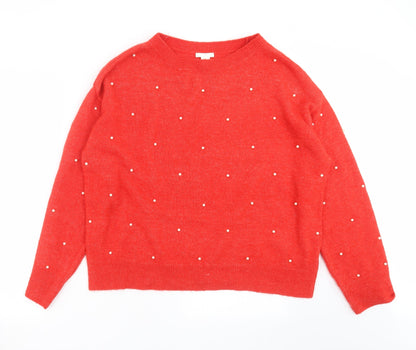 Womens UK Size L H&M Red Pullover Jumper