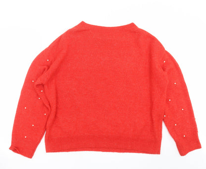 Womens UK Size L H&M Red Pullover Jumper