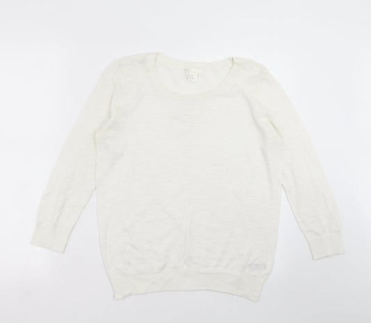 Womens UK Size M H&M White Pullover Jumper