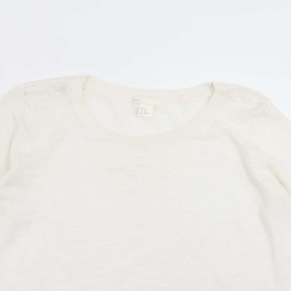 Womens UK Size M H&M White Pullover Jumper