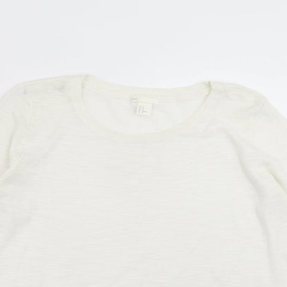 Womens UK Size M H&M White Pullover Jumper