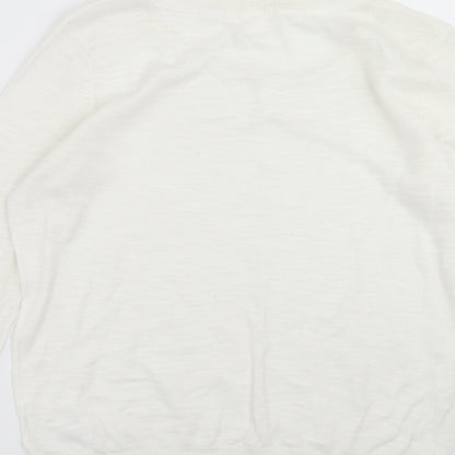 Womens UK Size M H&M White Pullover Jumper