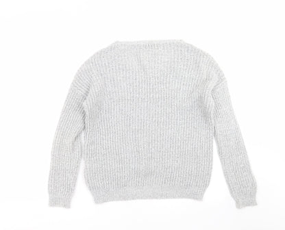 Womens UK Size S Jaqueline de Yong Grey Pullover Jumper