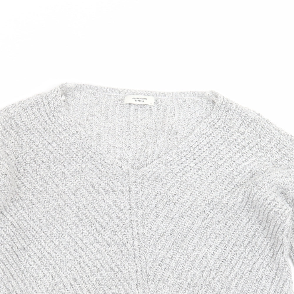 Womens UK Size S Jaqueline de Yong Grey Pullover Jumper