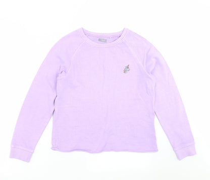 NEXT Girls Purple   Pullover Sweatshirt Size 11 Years  - unicorn