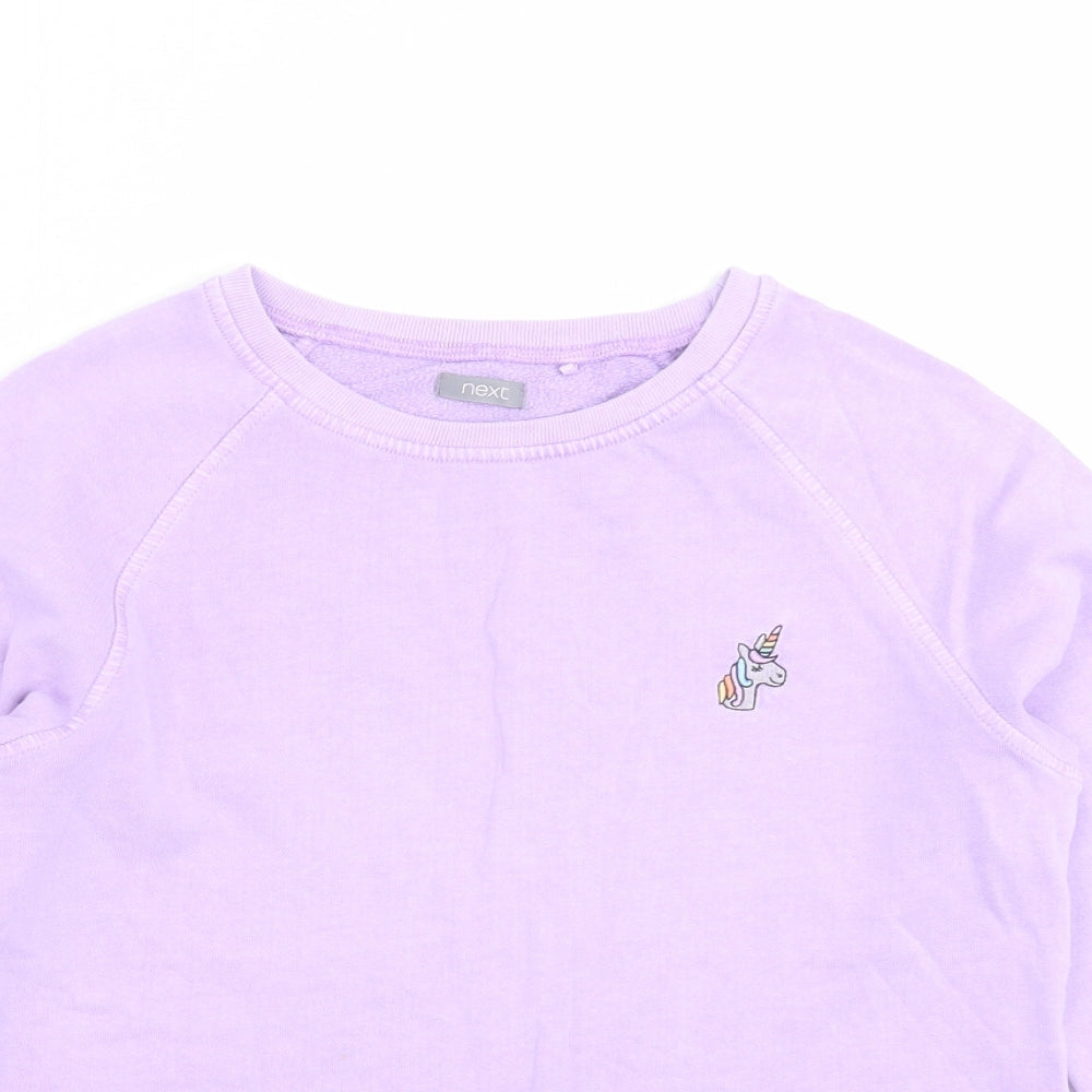 NEXT Girls Purple   Pullover Sweatshirt Size 11 Years  - unicorn