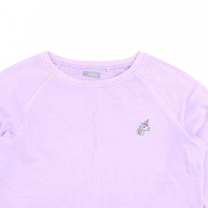 NEXT Girls Purple   Pullover Sweatshirt Size 11 Years  - unicorn