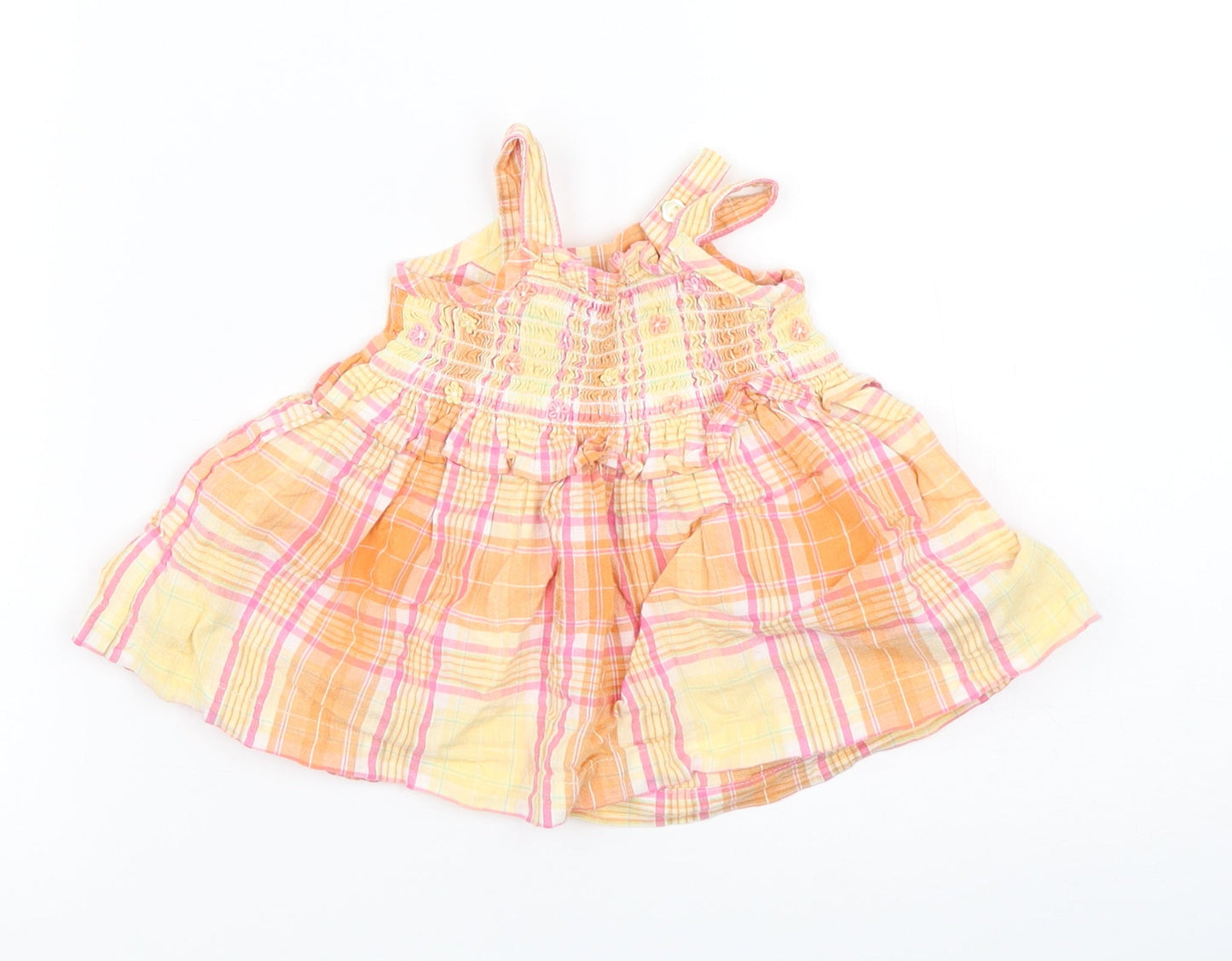 Marks and Spencer Girls Multicoloured Check  Tank Dress  Size 0-3 Months