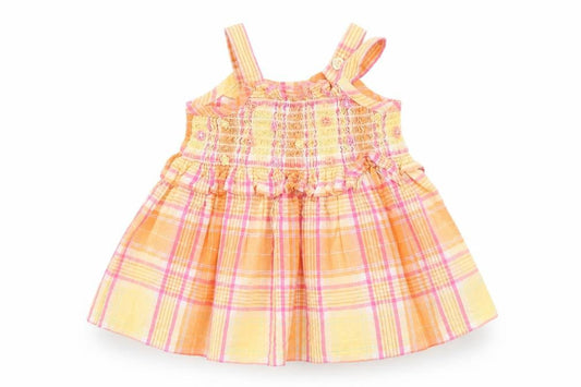 Marks and Spencer Girls Multicoloured Check  Tank Dress  Size 0-3 Months