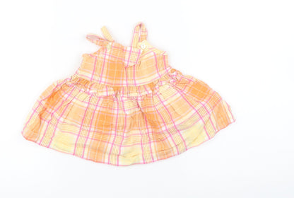 Marks and Spencer Girls Multicoloured Check  Tank Dress  Size 0-3 Months