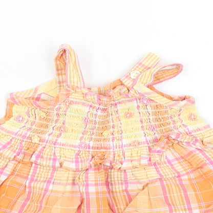 Marks and Spencer Girls Multicoloured Check  Tank Dress  Size 0-3 Months