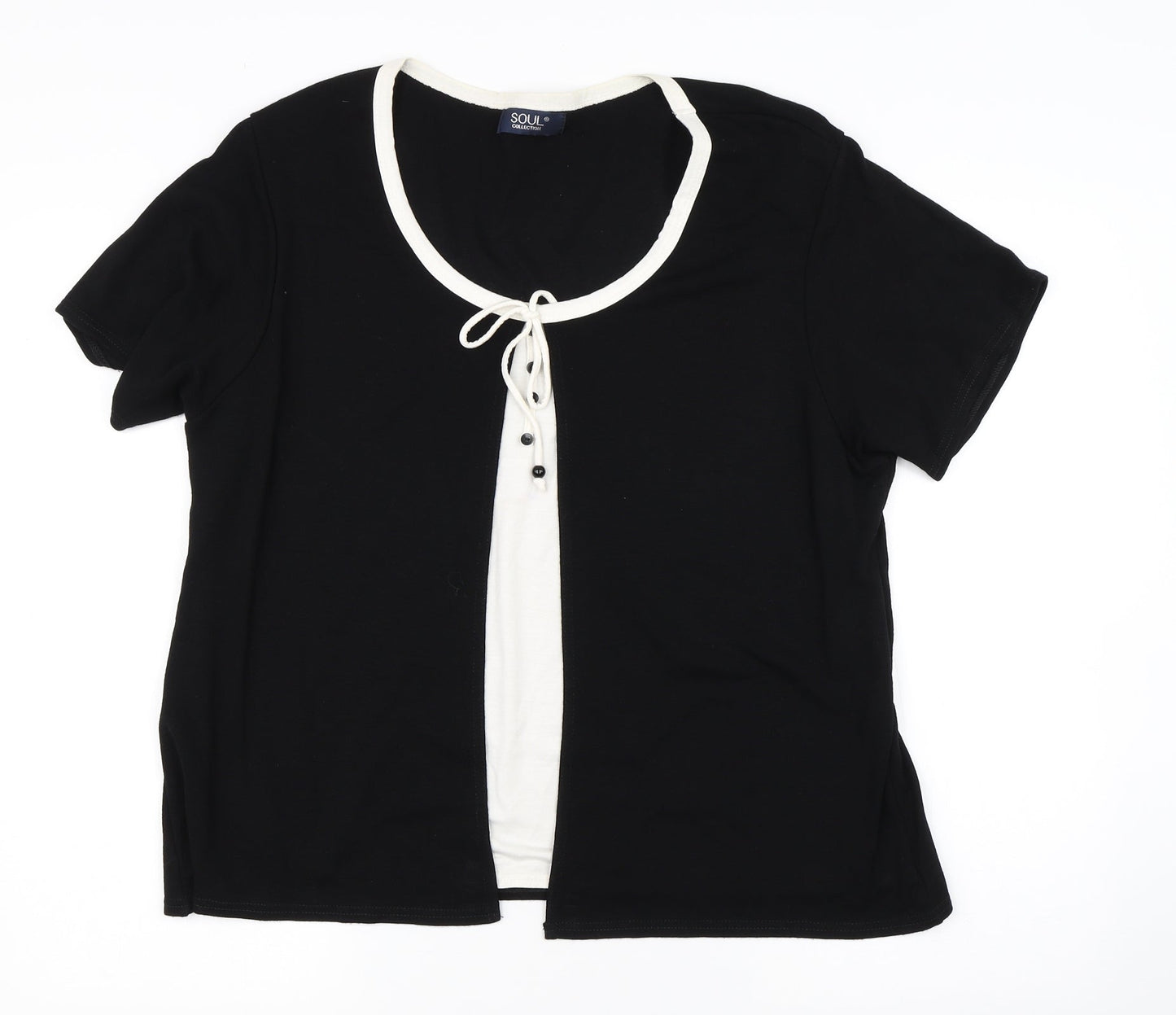 Womens UK Size XL Soul Collection Black Basic T-Shirt