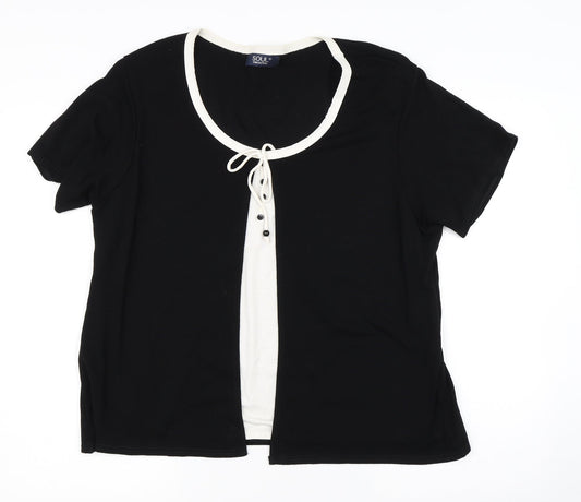 Womens UK Size XL Soul Collection Black Basic T-Shirt