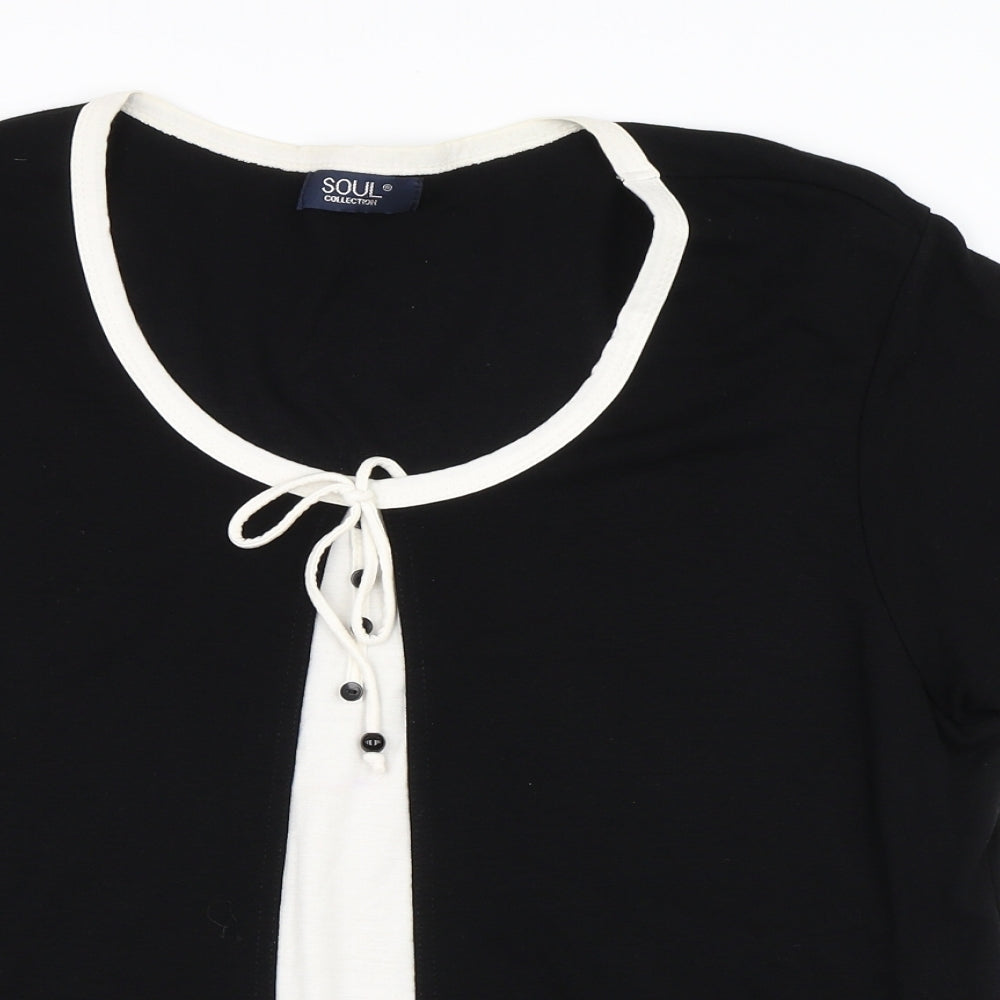 Womens UK Size XL Soul Collection Black Basic T-Shirt