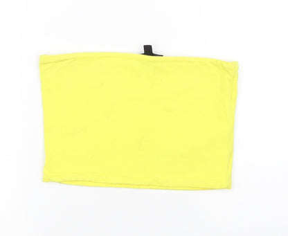 Womens UK Size 8 Topshop Yellow Basic Tank