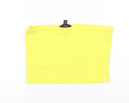 Womens UK Size 8 Topshop Yellow Basic Tank