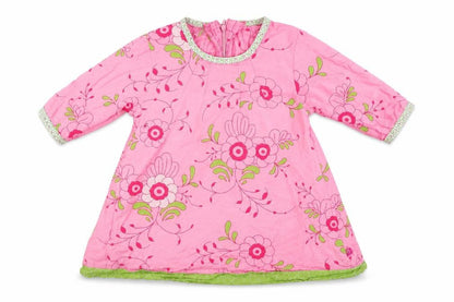 Front view of Minymo girls’ multicoloured floral shirt dress, size 4, years