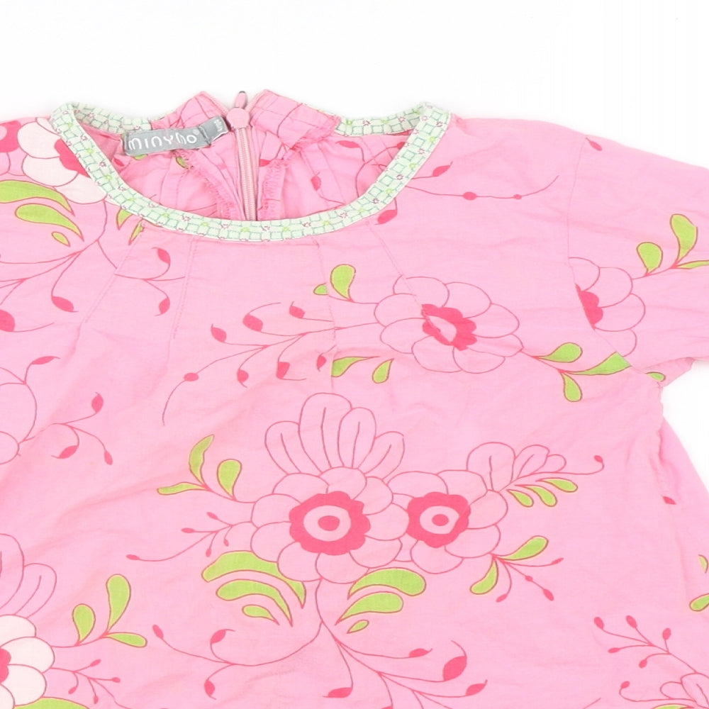 Minymo Girls Multicoloured Floral  Shirt Dress  Size 4 Years