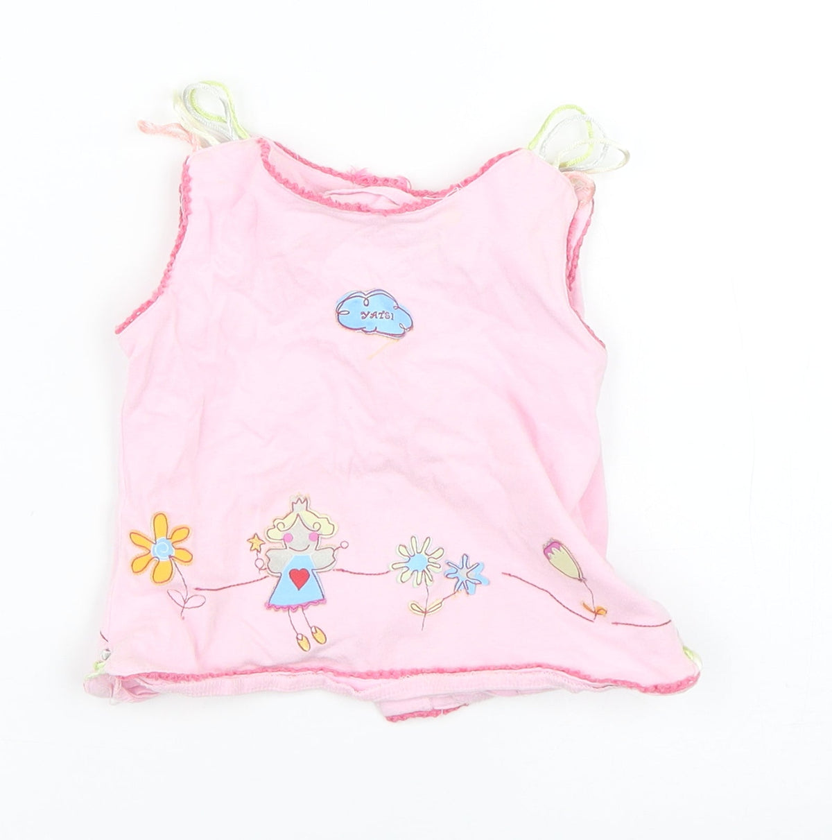 Additional front view of Yatsi girls’ pink basic tank, size 4, years