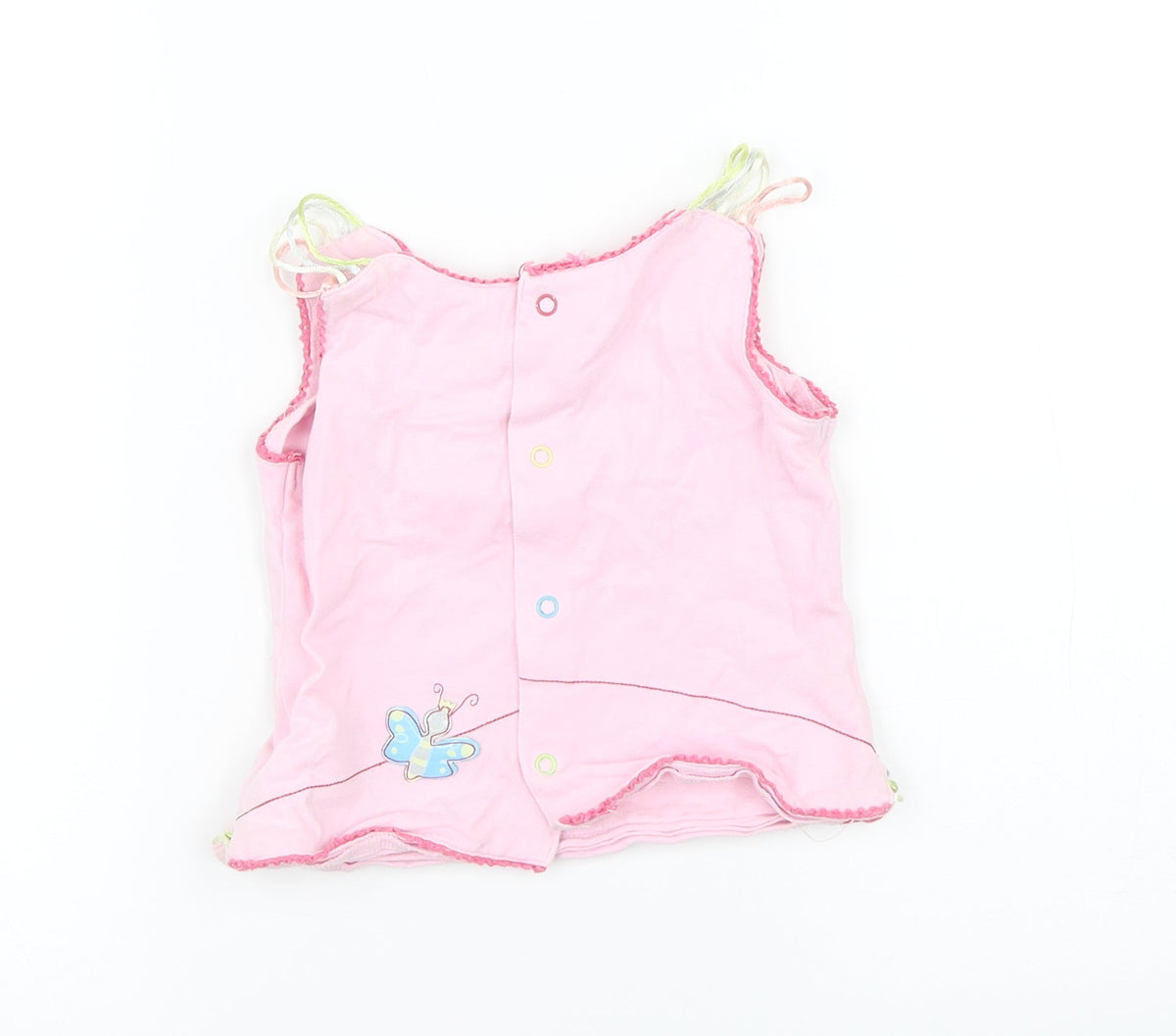 Back view of Yatsi girls’ pink basic tank, size 4, years