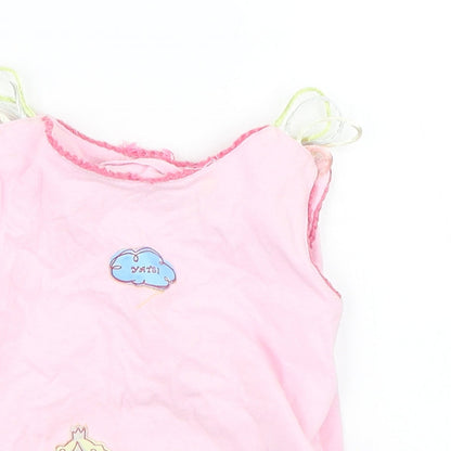 Close-up detail of Yatsi girls’ pink basic tank, size 4, years