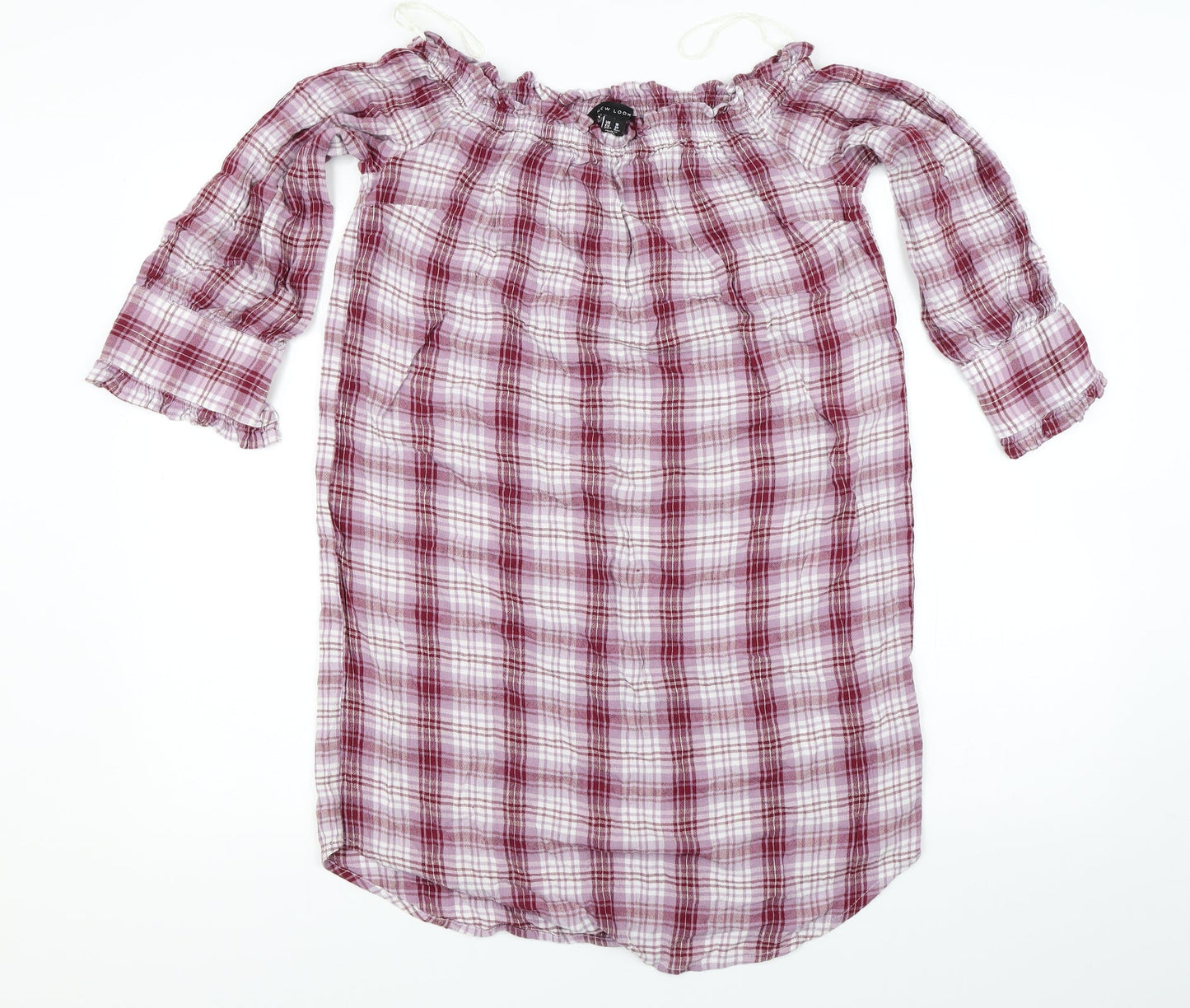 New Look Womens Red Check  Mini  Size 10