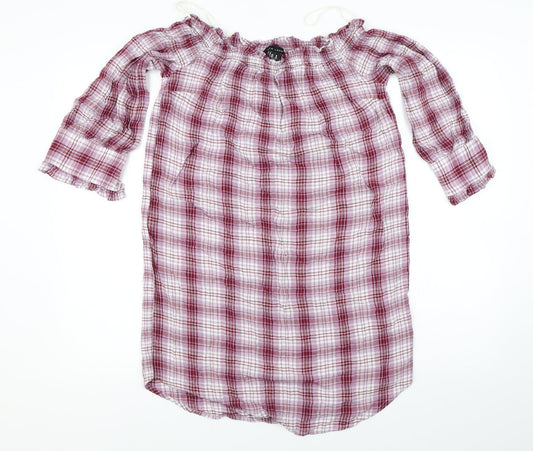 New Look Womens Red Check  Mini  Size 10